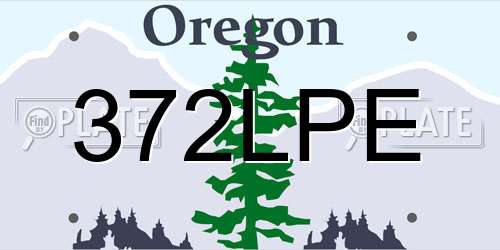 372LPE Oregon License Plate