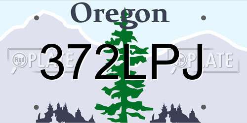 372LPJ Oregon License Plate