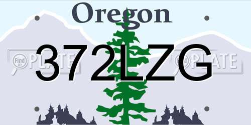 372LZG Oregon License Plate