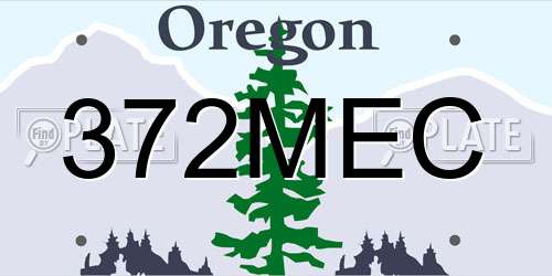 372MEC Oregon License Plate
