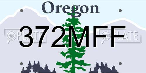 372MFF Oregon License Plate