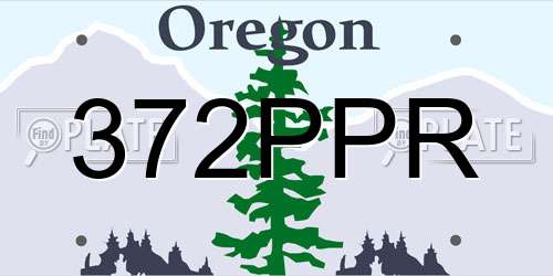 372PPR Oregon License Plate