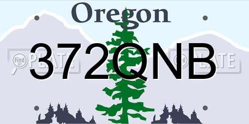 372QNB Oregon License Plate