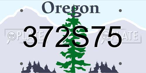372S75 Oregon License Plate