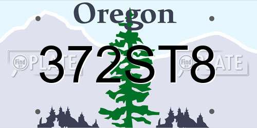 372ST8 Oregon License Plate