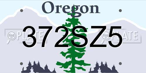 372SZ5 Oregon License Plate