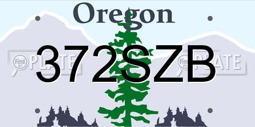372SZB Oregon License Plate