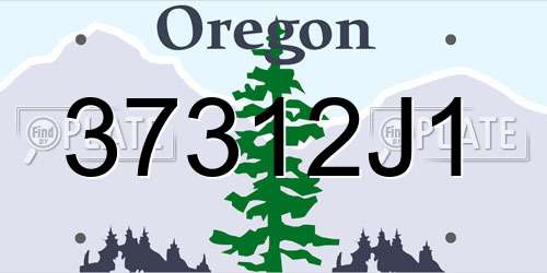 37312J1 Oregon License Plate