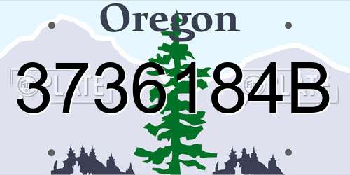 3736184B Oregon License Plate