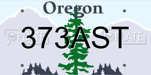 373AST Oregon License Plate