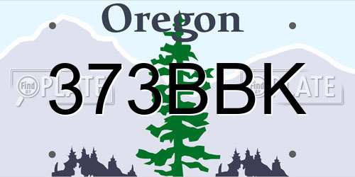 373BBK Oregon License Plate