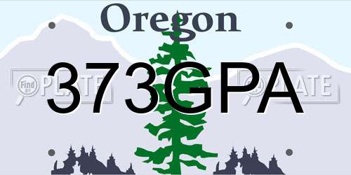 373GPA Oregon License Plate