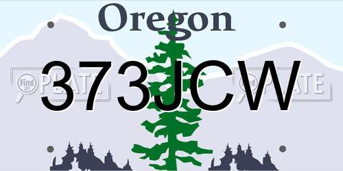 373JCW Oregon License Plate
