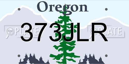 373JLR Oregon License Plate