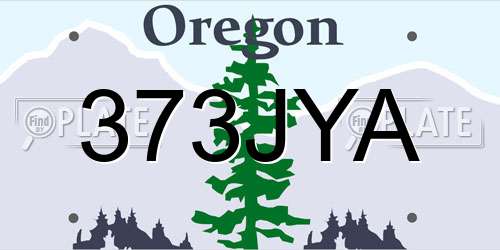 373JYA Oregon License Plate