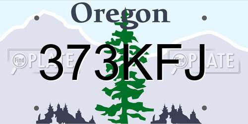 373KFJ Oregon License Plate
