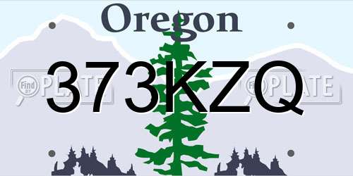 373KZQ Oregon License Plate