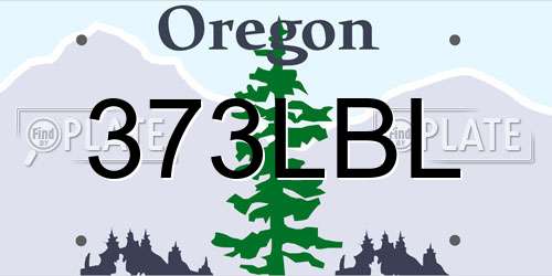 373LBL Oregon License Plate