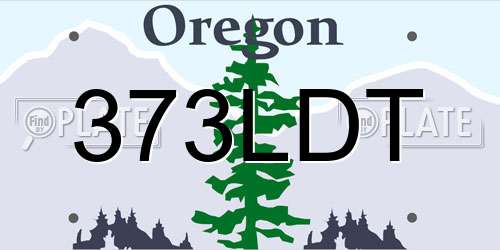 373LDT Oregon License Plate