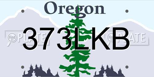 373LKB Oregon License Plate