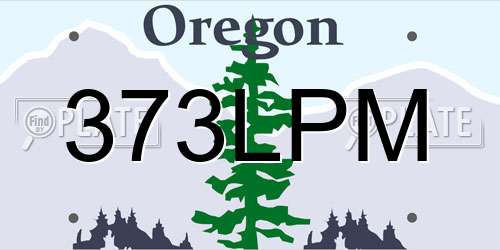 373LPM Oregon License Plate