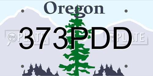 373PDD Oregon License Plate