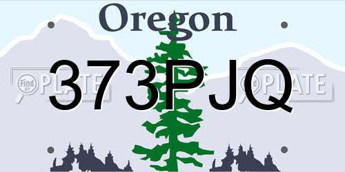 373PJQ Oregon License Plate