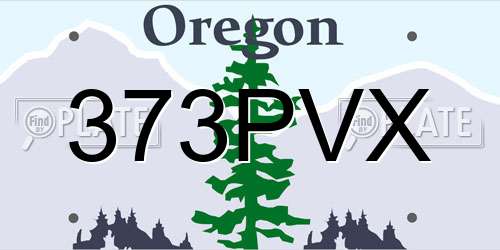 373PVX Oregon License Plate