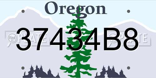37434B8 Oregon License Plate