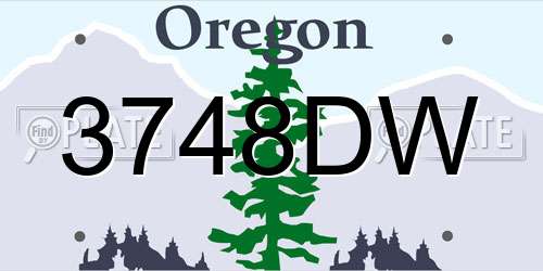3748DW Oregon License Plate
