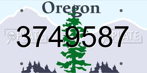 3749587 Oregon License Plate