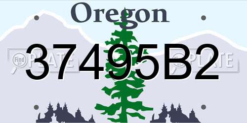 37495B2 Oregon License Plate