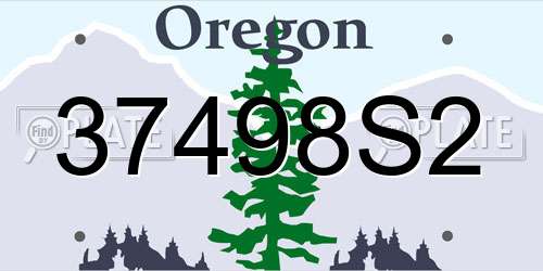 37498S2 Oregon License Plate