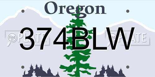 374BLW Oregon License Plate