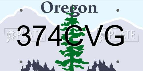 374CVG Oregon License Plate