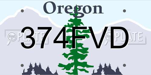 374FVD Oregon License Plate
