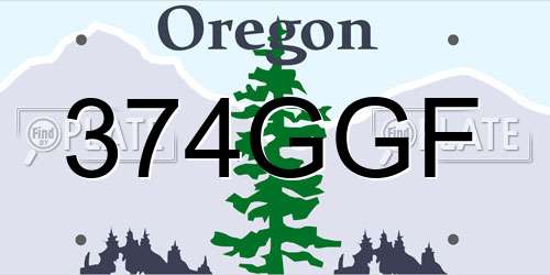 374GGF Oregon License Plate