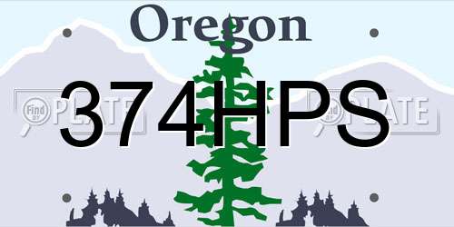 374HPS Oregon License Plate