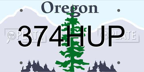 374HUP Oregon License Plate