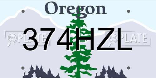 374HZL Oregon License Plate
