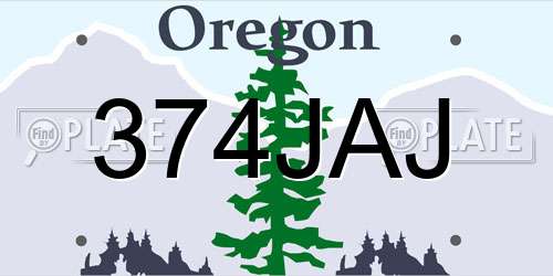 374JAJ Oregon License Plate