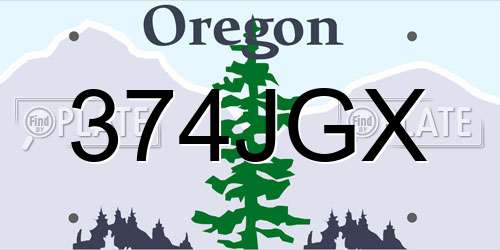 374JGX Oregon License Plate