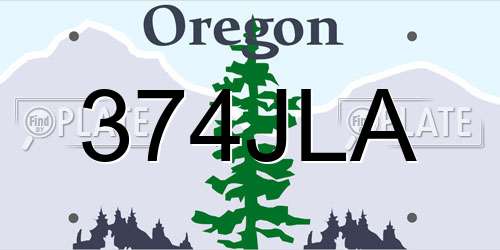 374JLA Oregon License Plate