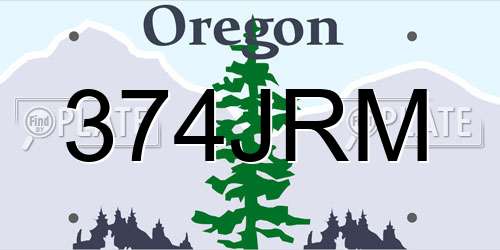 374JRM Oregon License Plate