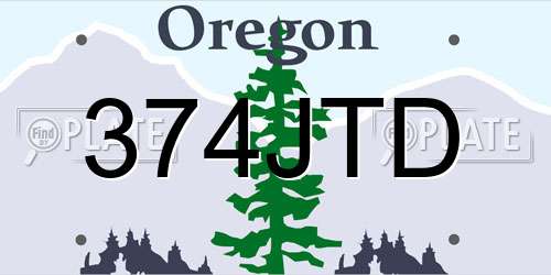 374JTD Oregon License Plate