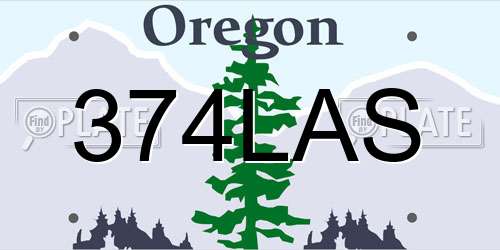 374LAS Oregon License Plate