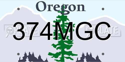 374MGC Oregon License Plate