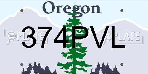 374PVL Oregon License Plate