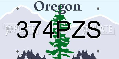 374PZS Oregon License Plate