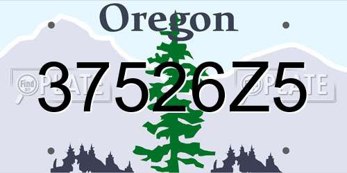 37526Z5 Oregon License Plate